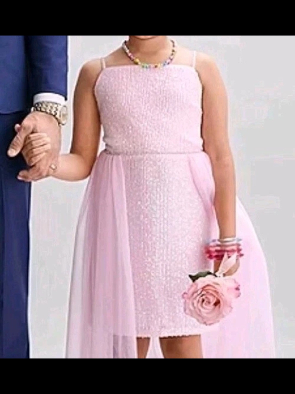 Lilt Tulle Sequin Pink Wedding/ Formal/Party Sleeveless Maxi Dress Girls Size 10